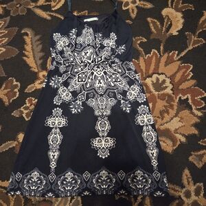 Maurices Navy and White Patterned Dress